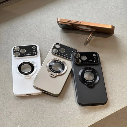 For iPhone 17 Pro Max 16 15 14 13 12 MagSafe Magnetic Lens Shockproof Stand Case