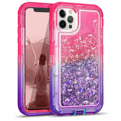 Shockproof Case For iPhone 16 15 14 13 12 11 Pro Max Liquid Glitter Cover