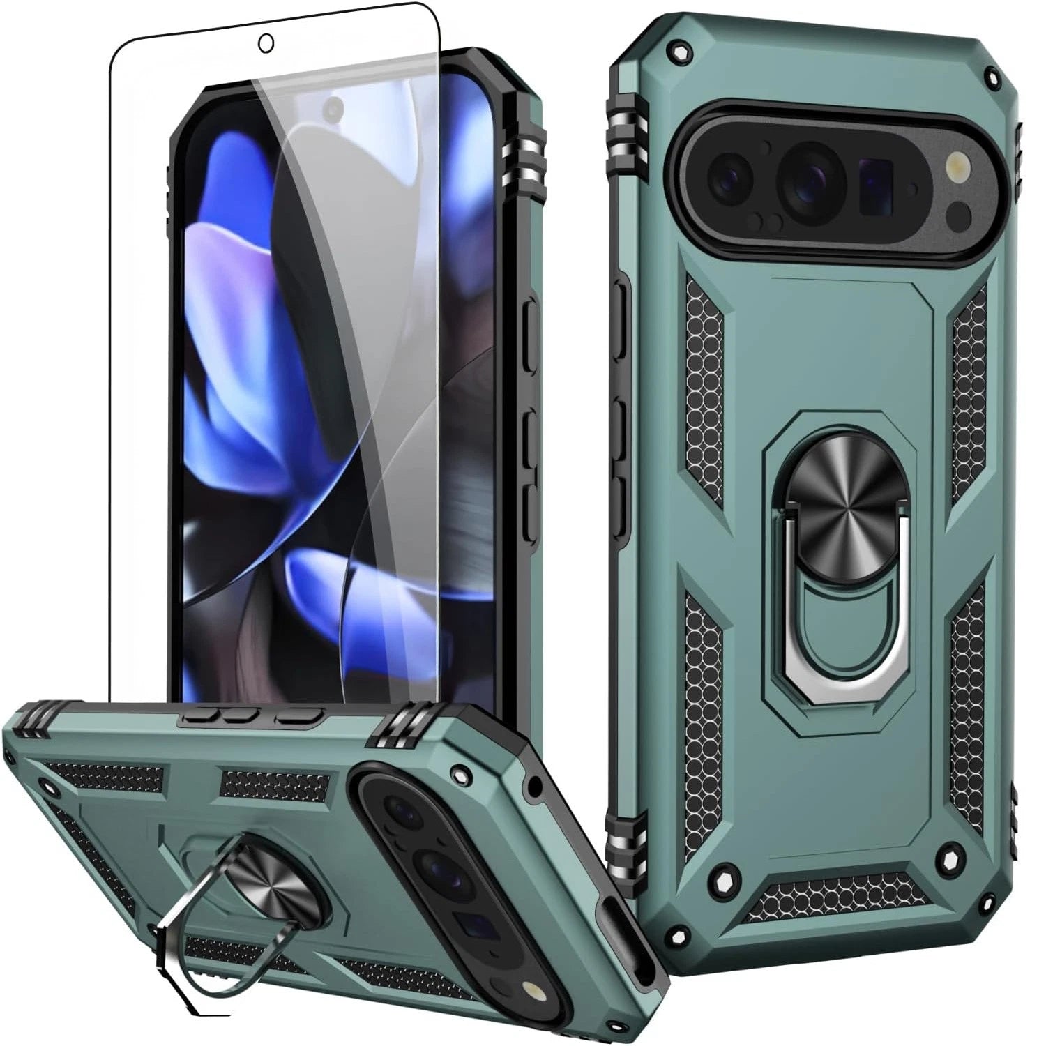 For Google Pixel 9A Case /9 Pro XL/8A/7 Phone Cover Shockproof + Tempered Glass
