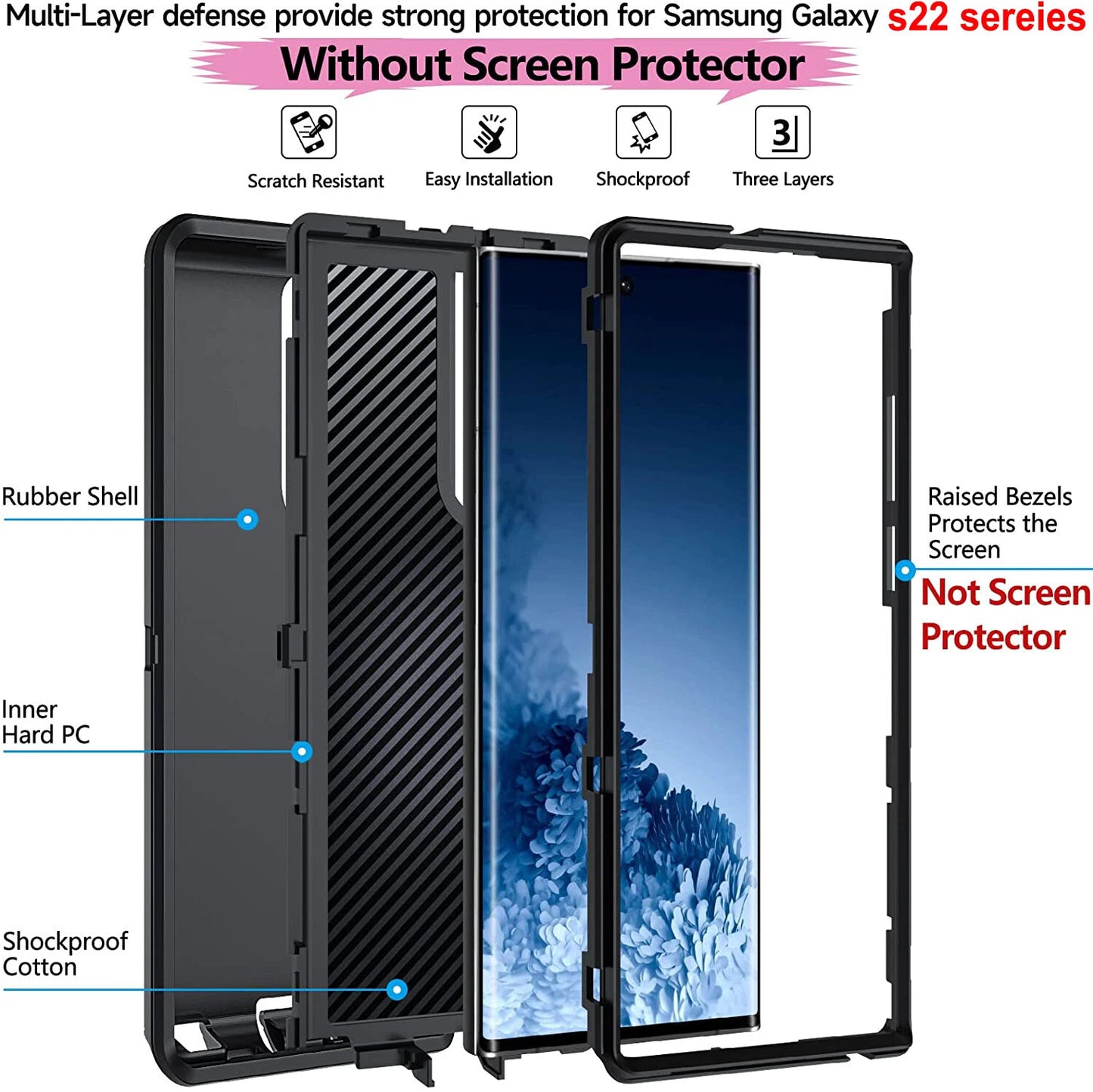 Heavy Duty Shockproof Case For Samsung Galaxy S25 S24 S23 S22 S21 + Ultra Cover