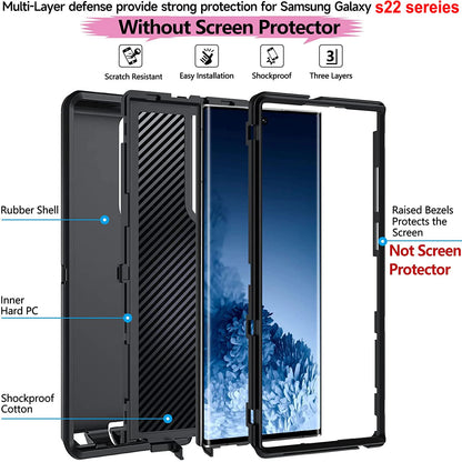 Heavy Duty Shockproof Case For Samsung Galaxy S25 S24 S23 S22 S21 + Ultra Cover