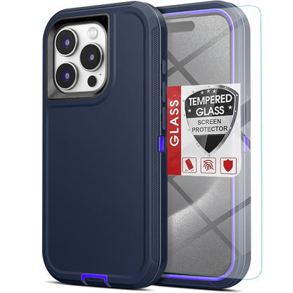 For iPhone 16 Pro Max Case 15/14/13/11 Phone Cover Shockproof + Screen Protector