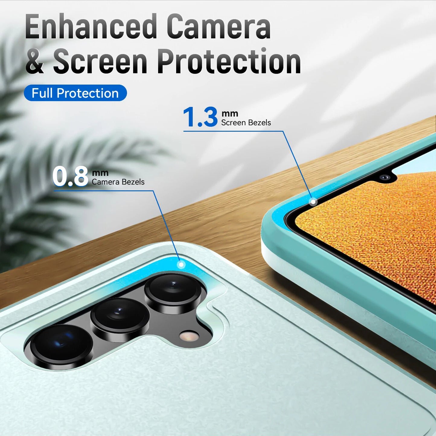 For Samsung Galaxy A16 A15 5G A14 A54 A03S A13 A32 A33 Case Phone Cover + Glass