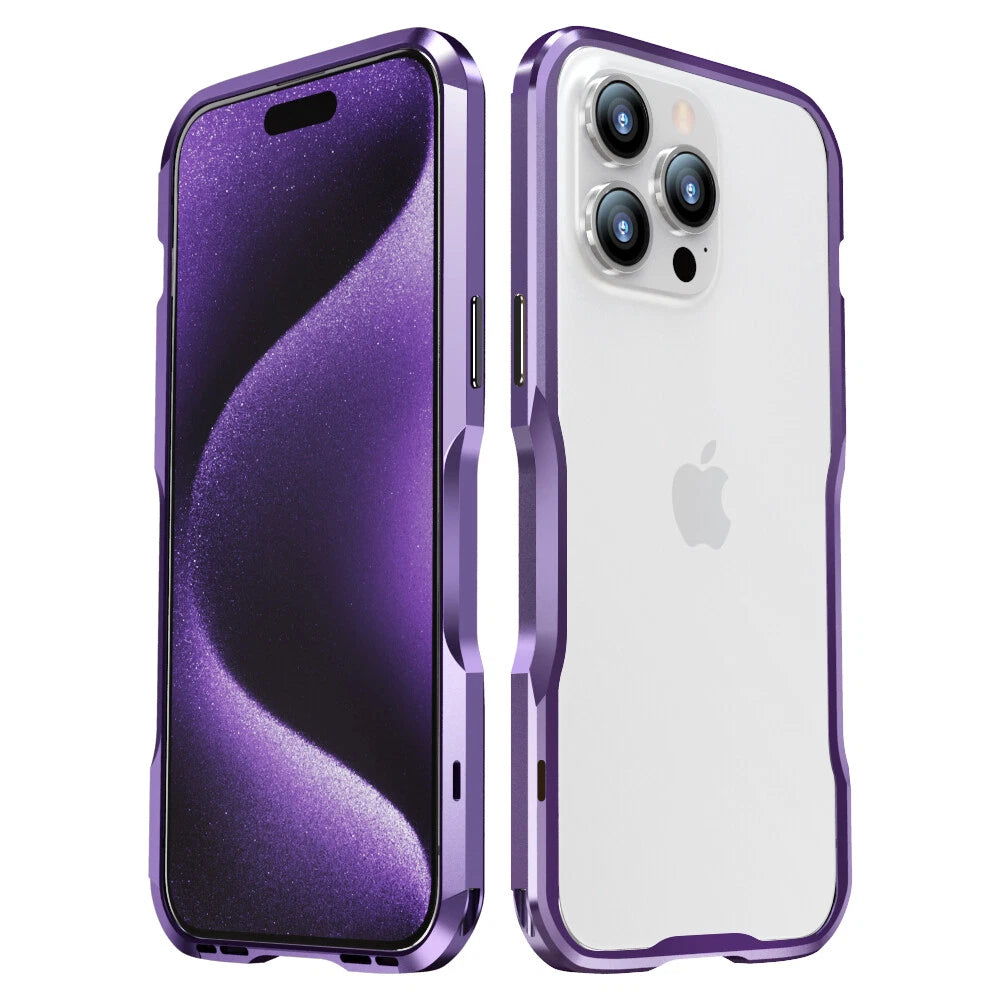 For iPhone 17 Pro Max 16e 16 15 14 13 12 Shockproof Metal Aluminum Bumper Case