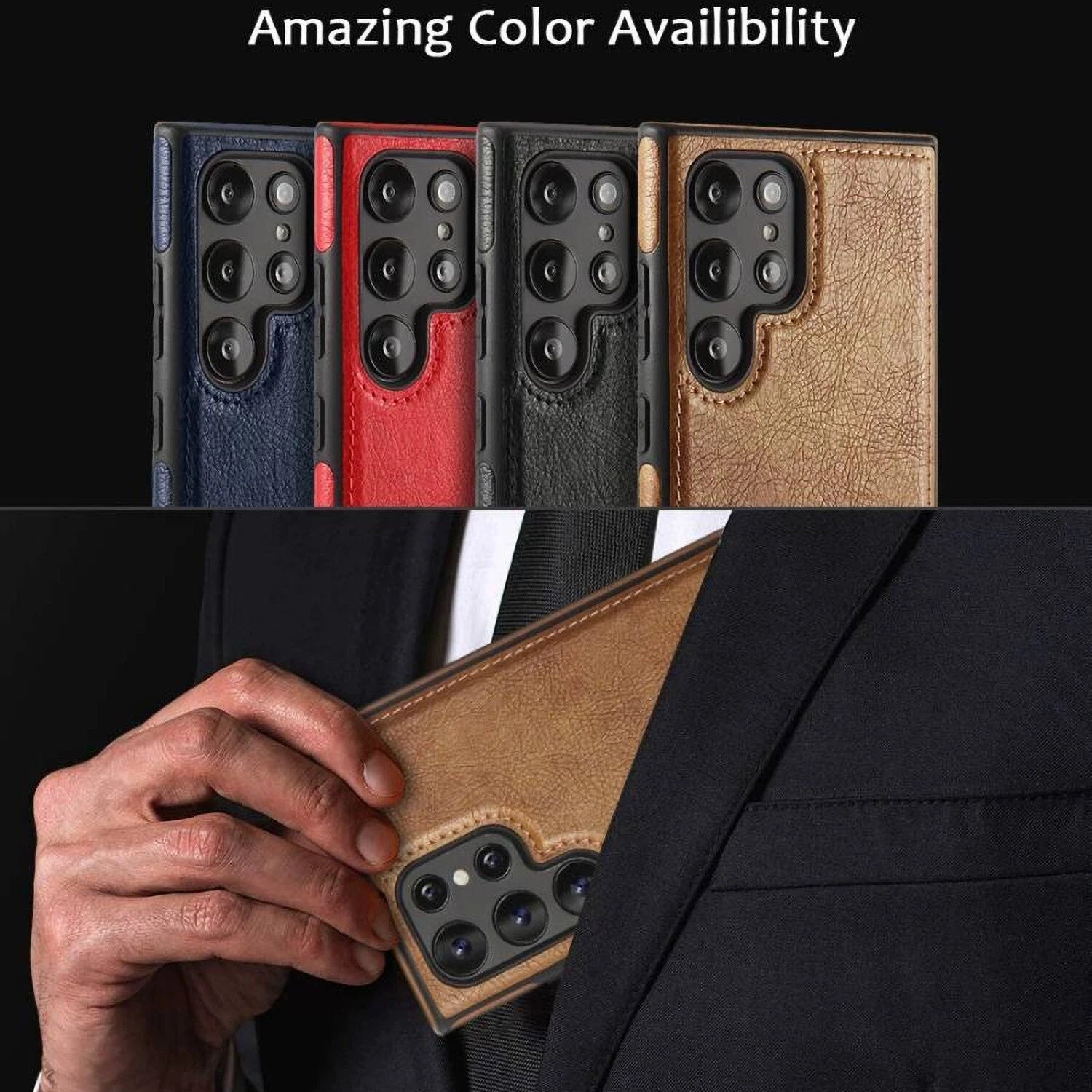 Shockproof Slim Leather Case For Samsung Galaxy S25 S24 S23 S22 Plus Ultra Cover