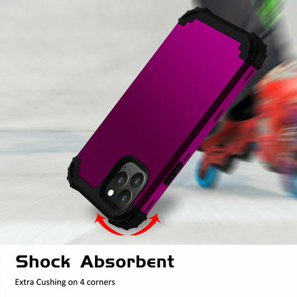 For iPhone 16e 16 17 Pro Max 15 14 13 12 11 Shockproof Rubber Hybrid Armor Case