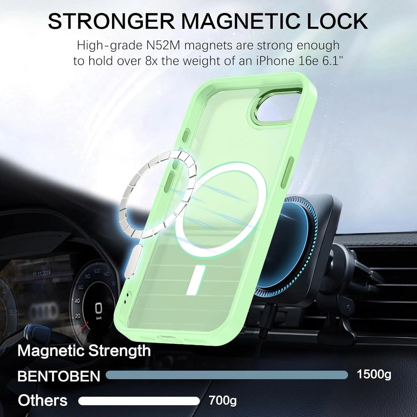 For iPhone 16e Phone Case Magnetic Translucent Slim Shockproof Cover