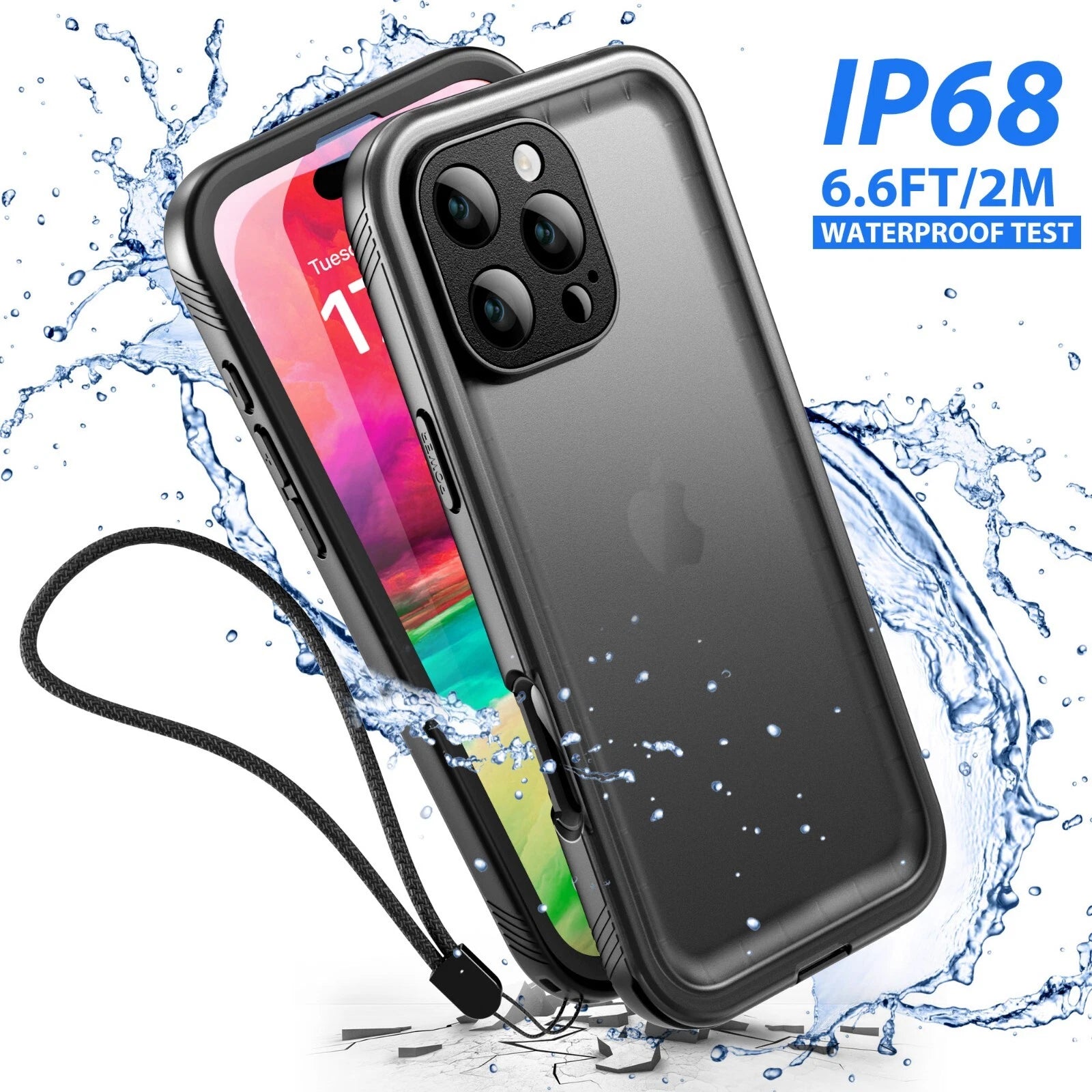 Waterproof Phone Case for iPhone 14 13 11 12 15 16 17 Pro Max Shockproof Cover