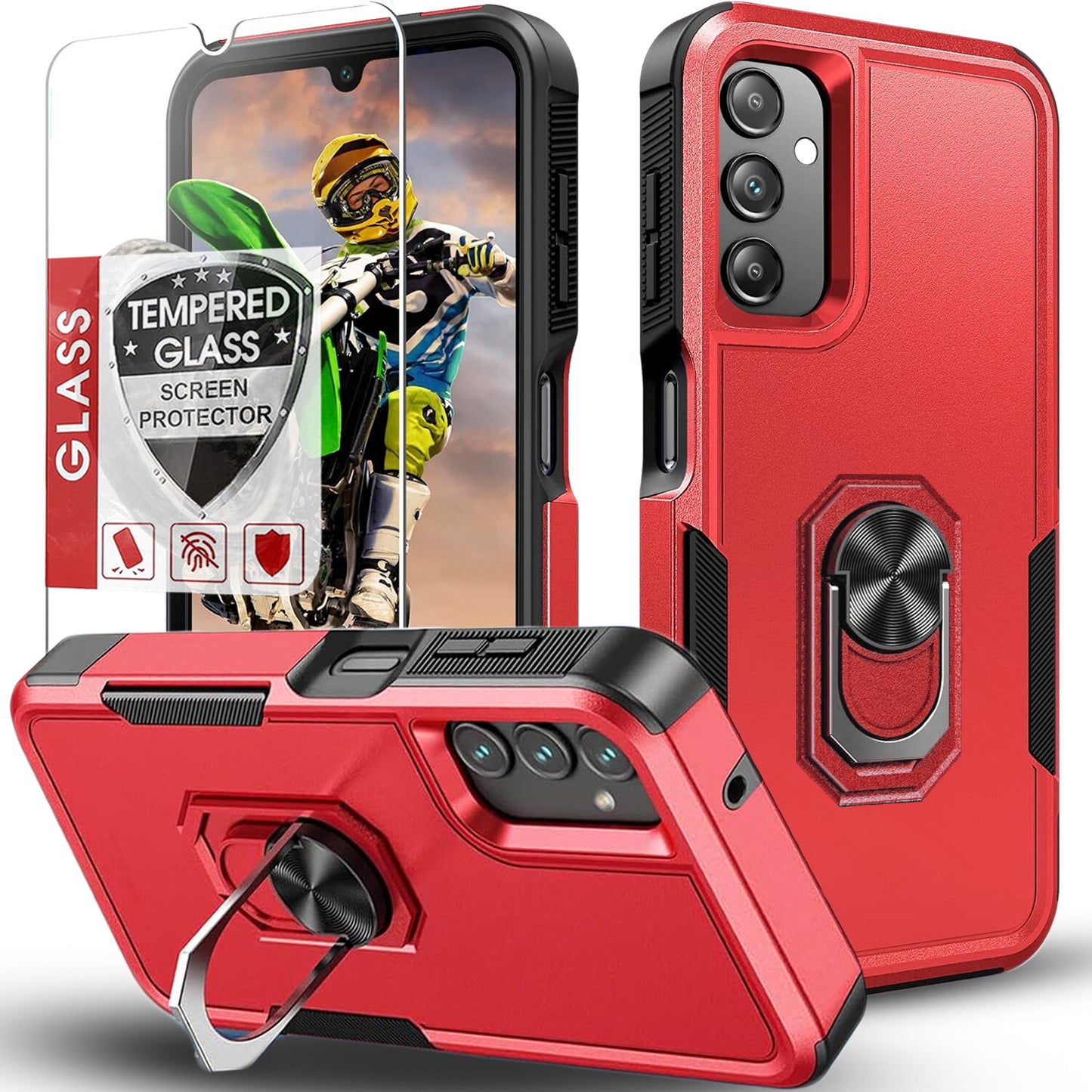 For Samsung Galaxy A16 5G A15 A14 A54 A35 A03S Case Phone Cover Shockproof+Glass