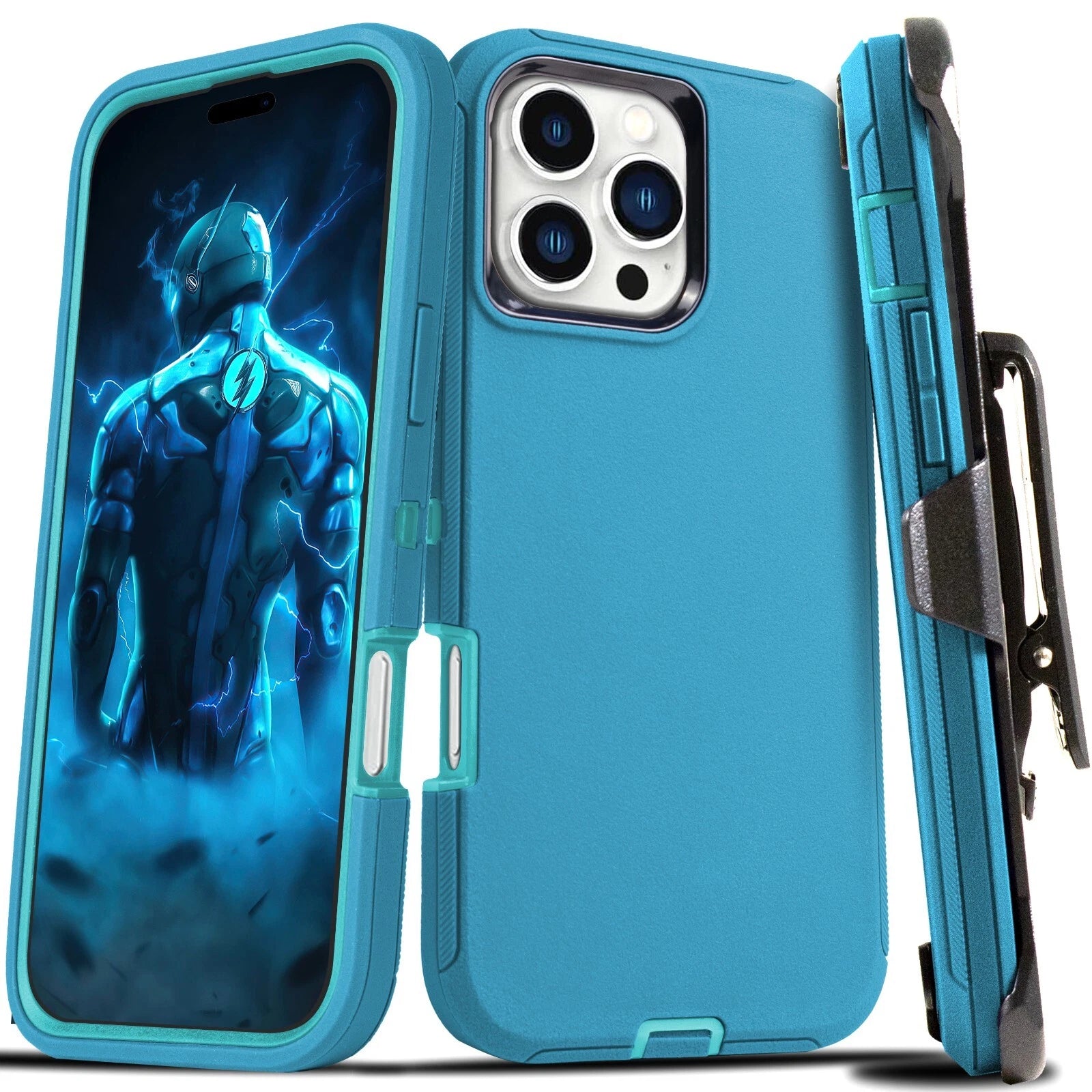 For iPhone 16e 15 14 13 12 Plus 11 Pro Max Shockproof Heavy Duty Case Belt Clip
