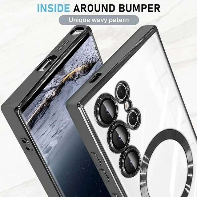 For Samsung Galaxy S25 S24 Ultra Edge Plus Clear Case Magnetic Mag Safe Cover