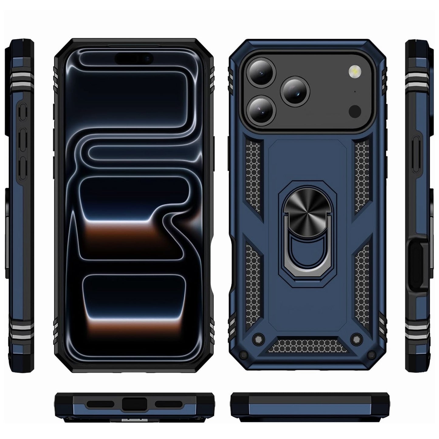 For iPhone 17 Pro Max Case Air 16 Phone Cover Shockproof Rugged +Tempered Glass
