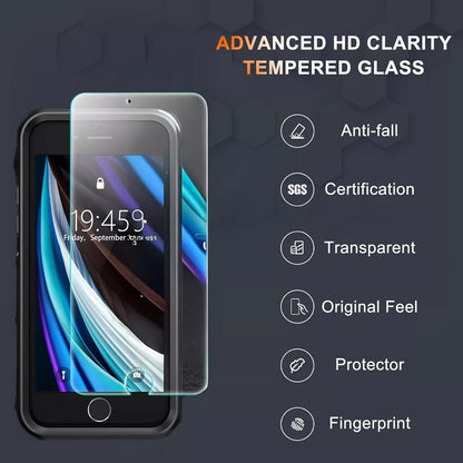 For iPhone 7 8 Plus SE 2nd 3rd Case Shockproof Phone Cover + Tempered Glass