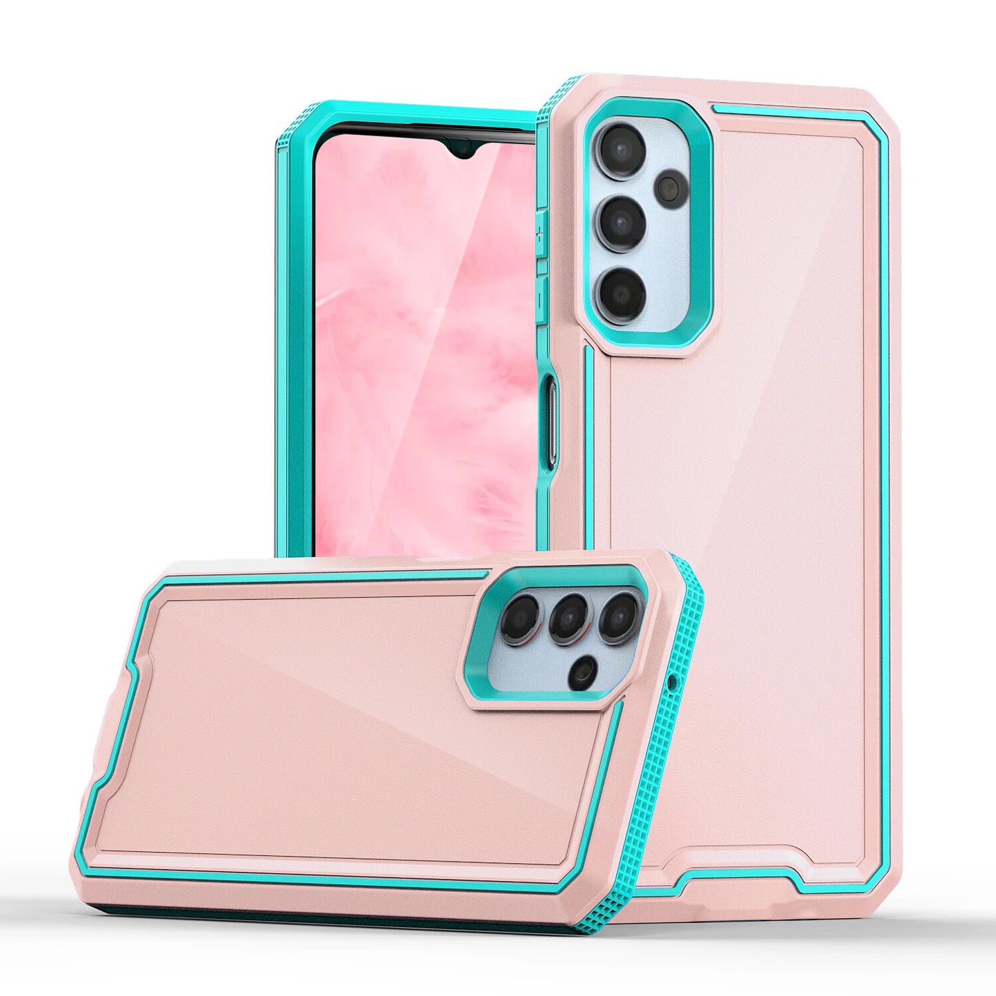 For Samsung Galaxy A16 A14 A15 A54 5G Phone Case PC+TPU Cover +Tempered Glass