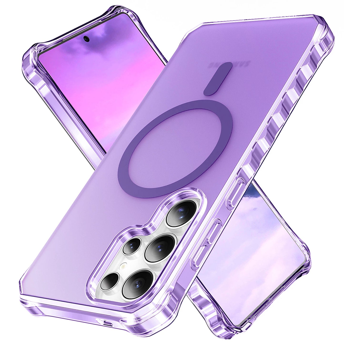 For Samsung Galaxy S25 Ultra S24+ Shockproof Matte TPU+PC Case Mag Safe Cover