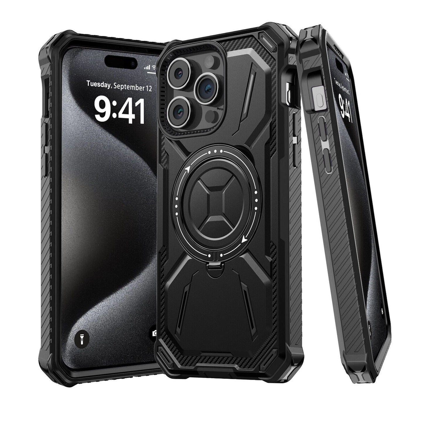 For iPhone 16 Pro Max 15 14 13 12 11 Heavy Duty Defender Case Belt Clip Holster