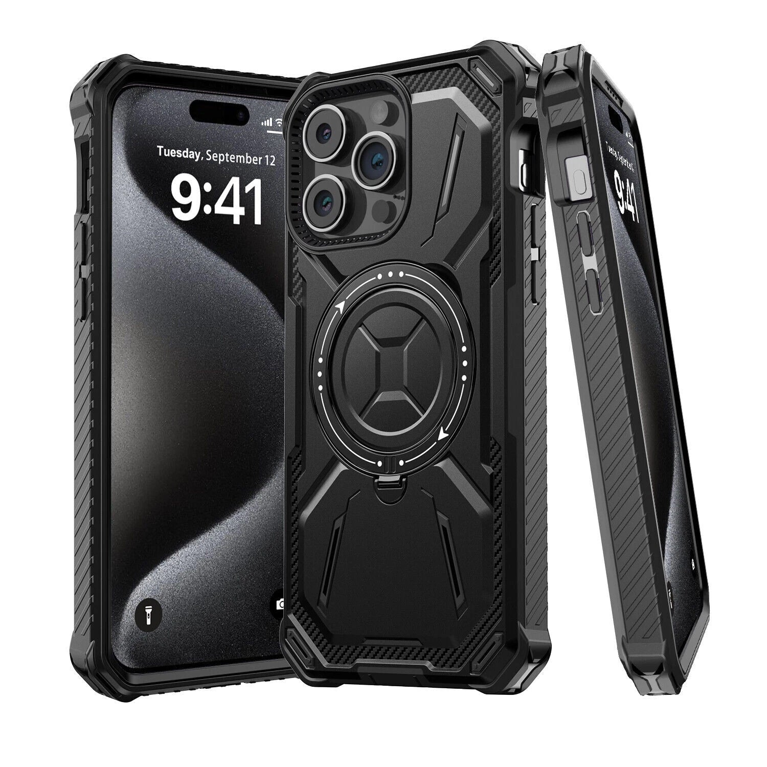 For iPhone 16 Pro Max 15 14 13 12 11 Heavy Duty Defender Case Belt Clip Holster