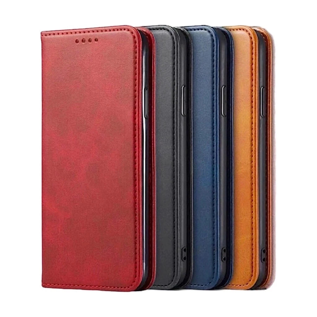 For iPhone 17 16 15 14 13 12 Plus Pro Max Air Leather Magnetic Flip Wallet Case