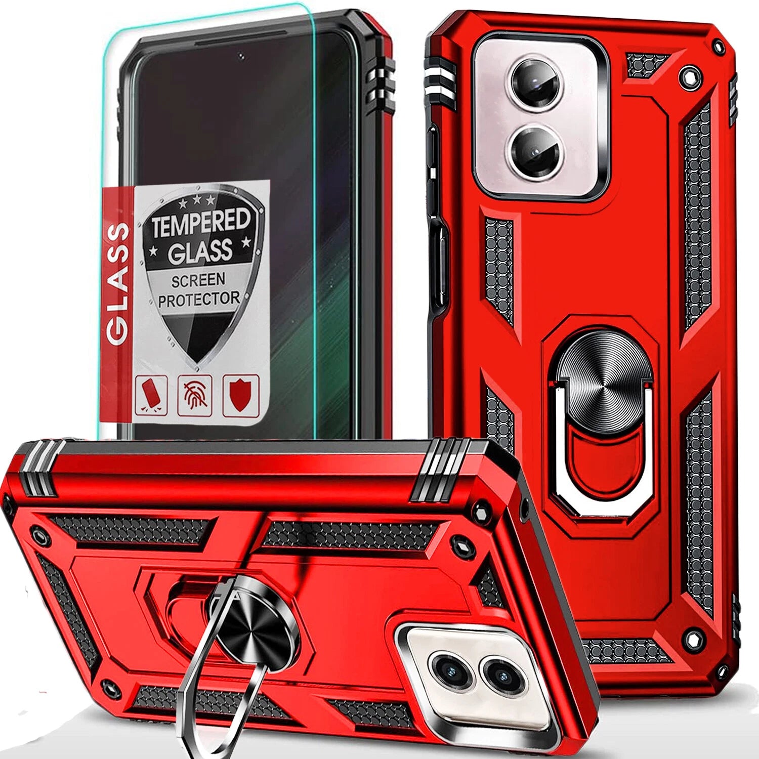 For Motorola Moto G 2025 Case/5G 2024/2023/2022 Phone Cover + Tempered Glass