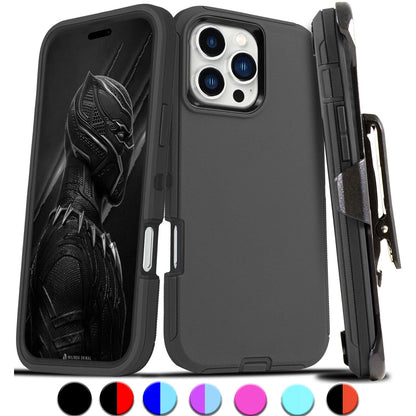 For iPhone 16e 15 14 13 12 Plus 11 Pro Max Shockproof Heavy Duty Case Belt Clip