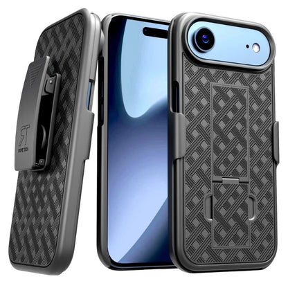 Heavy-Duty Holster Belt Clip Case for iPhone 17 Pro Max, 17 Pro & 17 Air - Rugged Protection with Built-in Kickstand