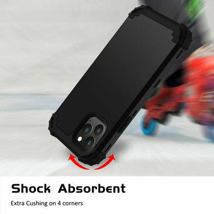 For iPhone 16e 16 17 Pro Max 15 14 13 12 11 Shockproof Rubber Hybrid Armor Case