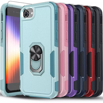 For iPhone 7 8 Plus SE 2nd 3rd Case Shockproof Phone Cover + Tempered Glass