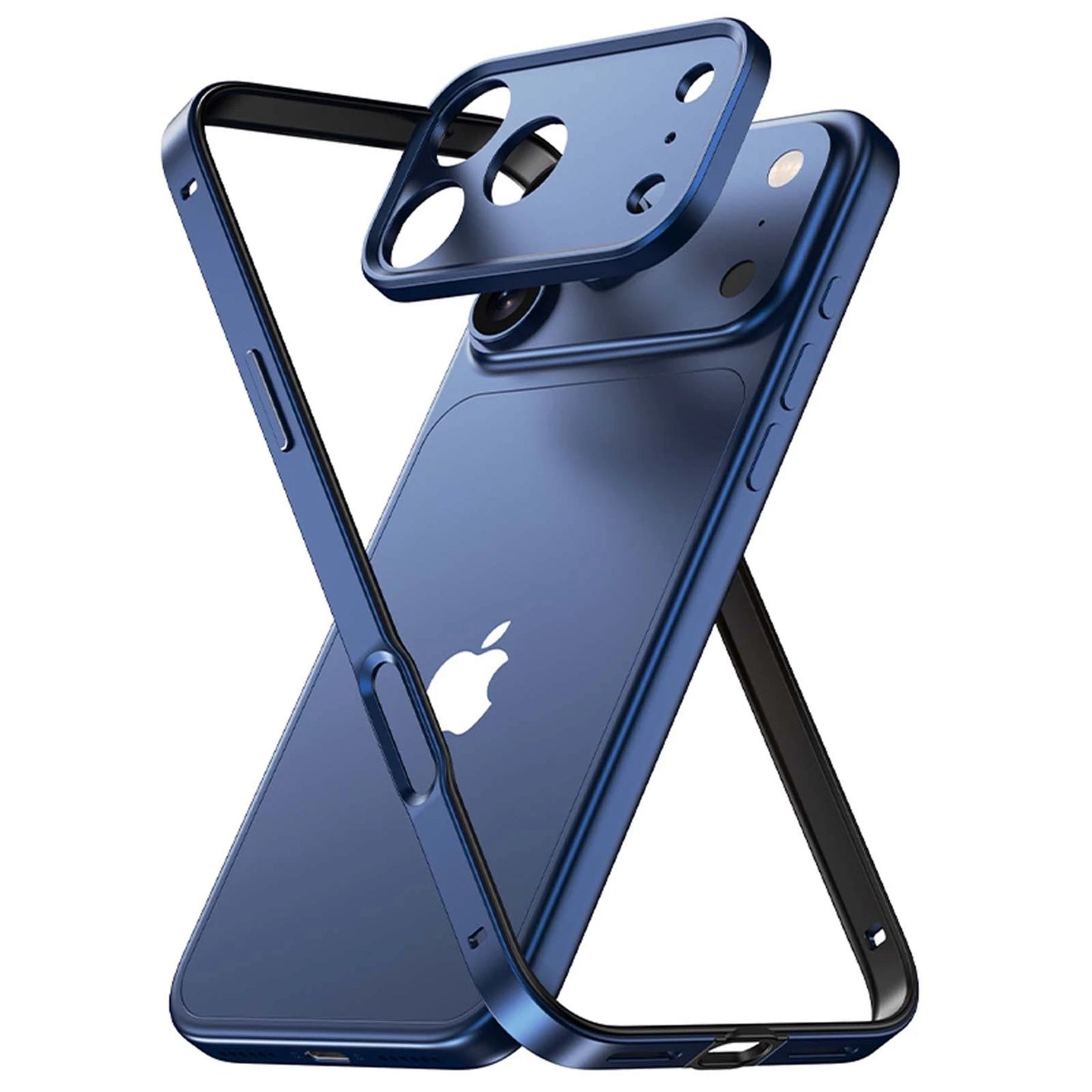 For iPhone 17 Pro Max Air 16 15 14 13 Metal Slim Bumper Case W/ Lens Protector