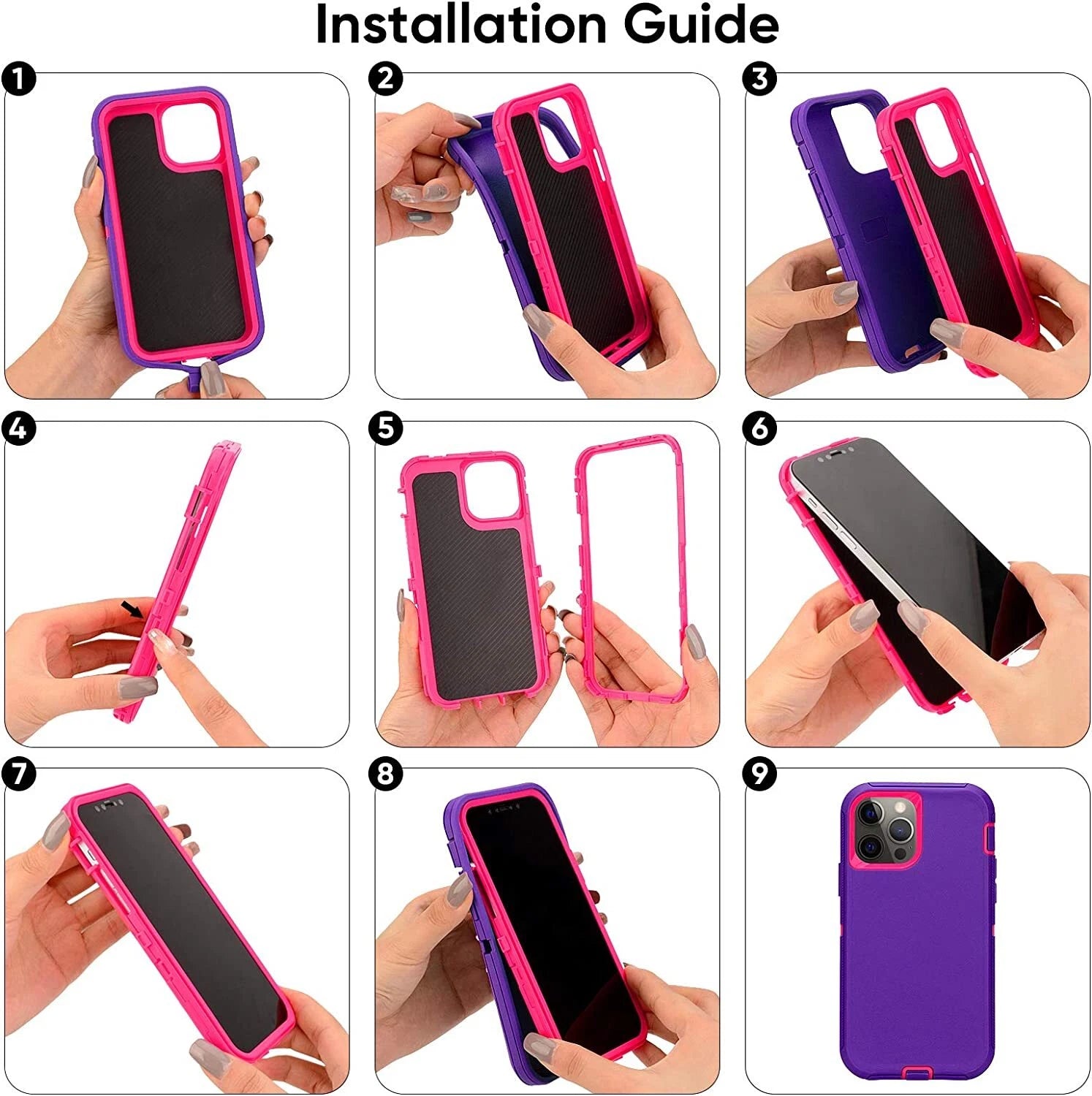 For iPhone 17 Air 16e 15 14 13 12 11 Pro Max XR X Max Rugged Shockproof Case
