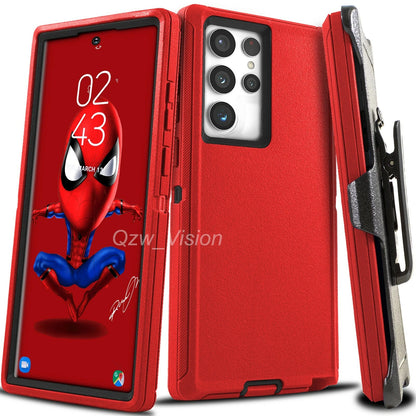 For Samsung Galaxy S25 S24 S23 S22 Ultra Shockproof Rugged Case Cover+ Belt Clip