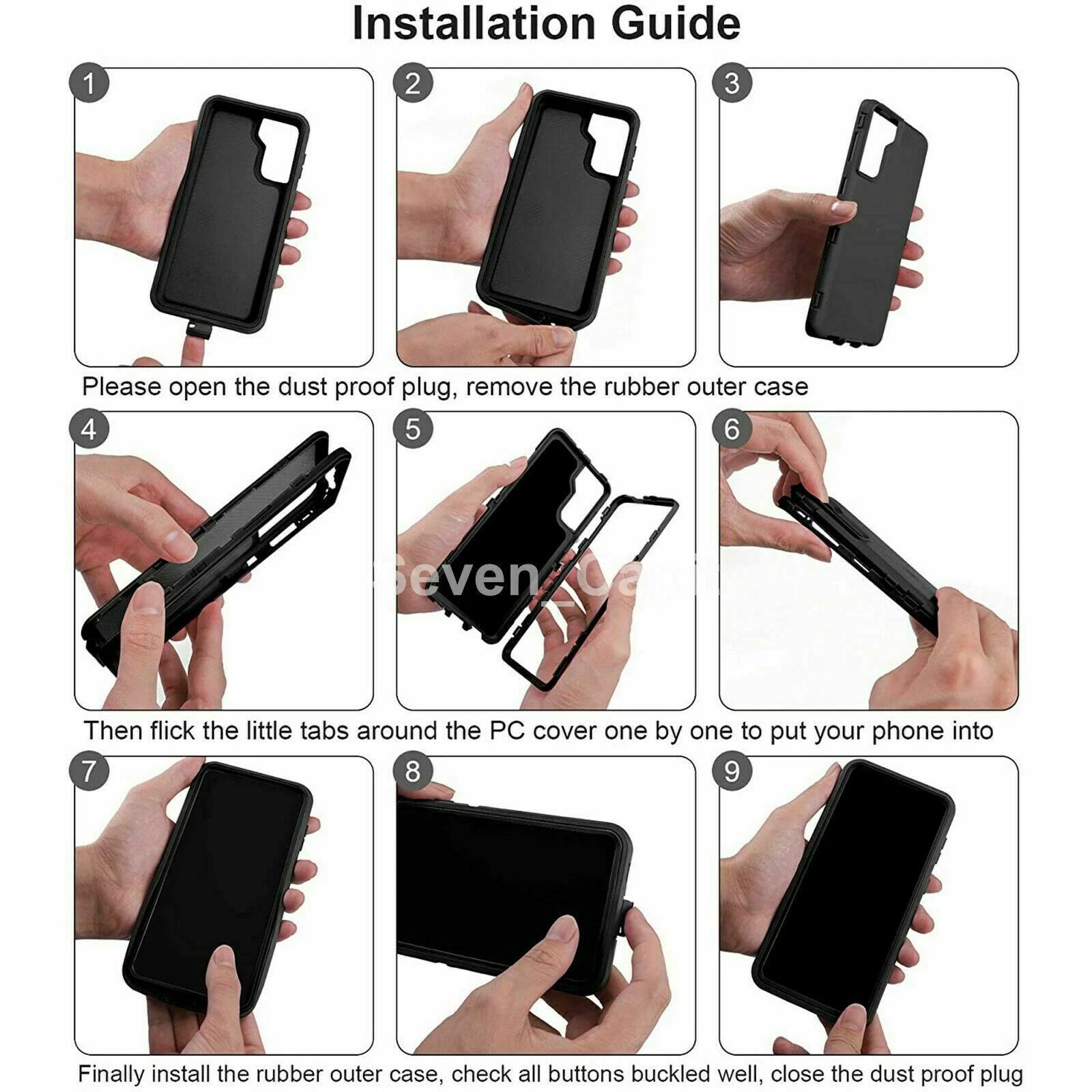 Heavy Duty Shockproof Case For Samsung Galaxy S25 S24 S23 S22 S21 + Ultra Cover