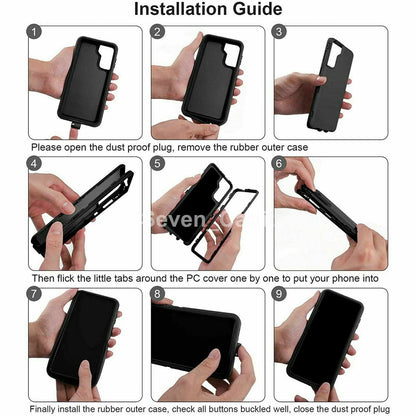 Heavy Duty Shockproof Case For Samsung Galaxy S25 S24 S23 S22 S21 + Ultra Cover