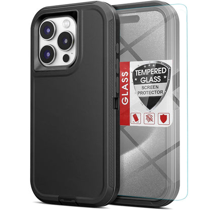 For iPhone 16 Pro Max Case 15/14/13/11 Phone Cover Shockproof + Screen Protector