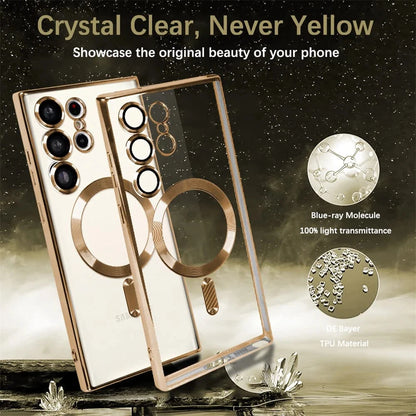 For Samsung Galaxy S25 S24 Ultra Edge Plus Clear Case Magnetic Mag Safe Cover