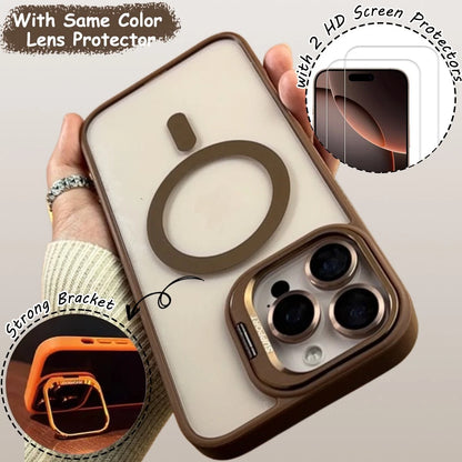For iPhone 17 16 15 14 13 12 Pro Max Shockproof Mag Case + Lens Screen Protector