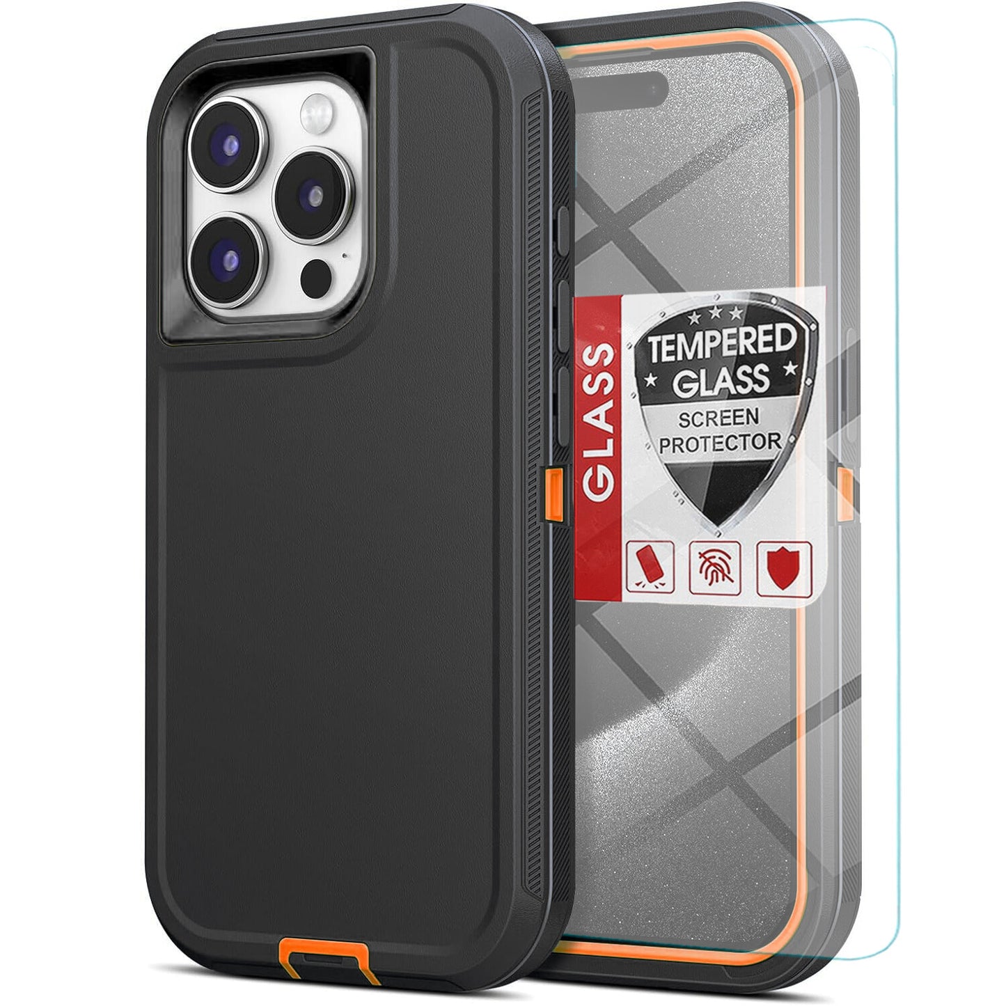 For iPhone 16 Pro Max Case 15/14/13/11 Phone Cover Shockproof + Screen Protector