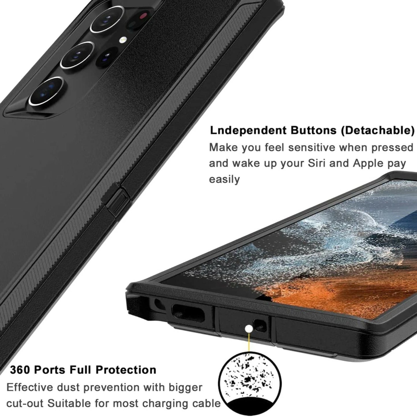 For Samsung Galaxy S25 S24 S23 S22 Ultra Shockproof Rugged Case Cover+ Belt Clip