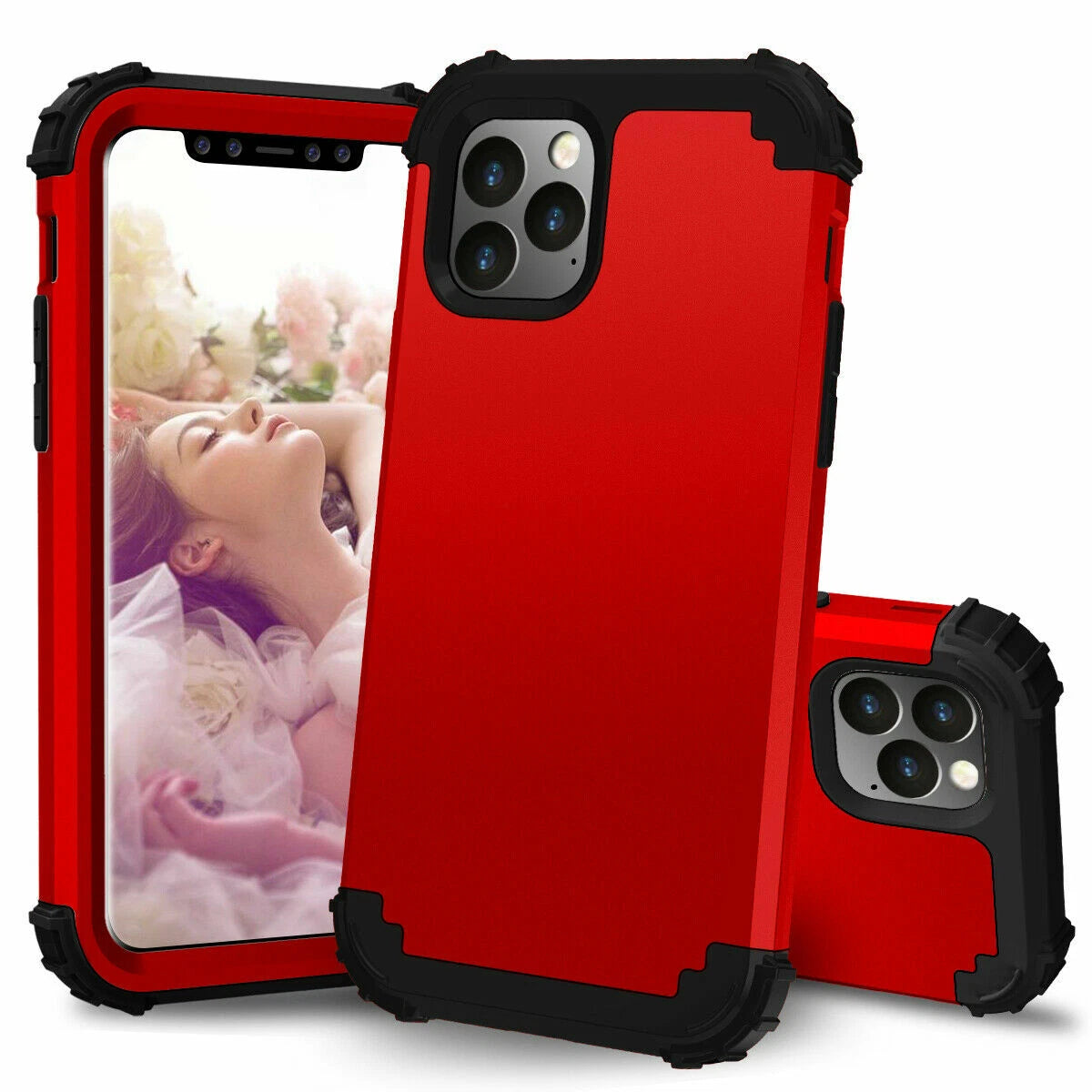 For iPhone 16e 16 17 Pro Max 15 14 13 12 11 Shockproof Rubber Hybrid Armor Case