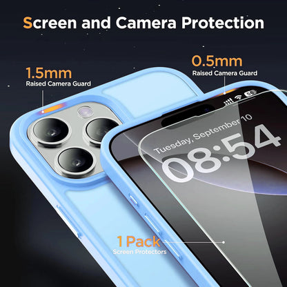 For iPhone 17 Pro Max Case 17 Pro 16 15 14 13 12 11 Phone Cover + Tempered Glass