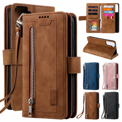 Zipper Leather Wallet Case For Samsung Galaxy S25 S24 S23 S22 Ultra Plus S21 S20