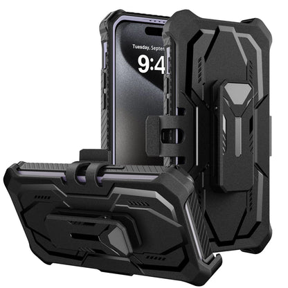 For iPhone 16 Pro Max 15 14 13 12 11 Heavy Duty Defender Case Belt Clip Holster