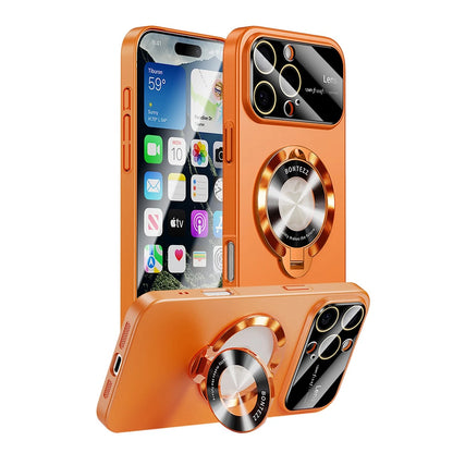 For iPhone 17 Pro Max 16 15 14 13 12 MagSafe Magnetic Lens Shockproof Stand Case