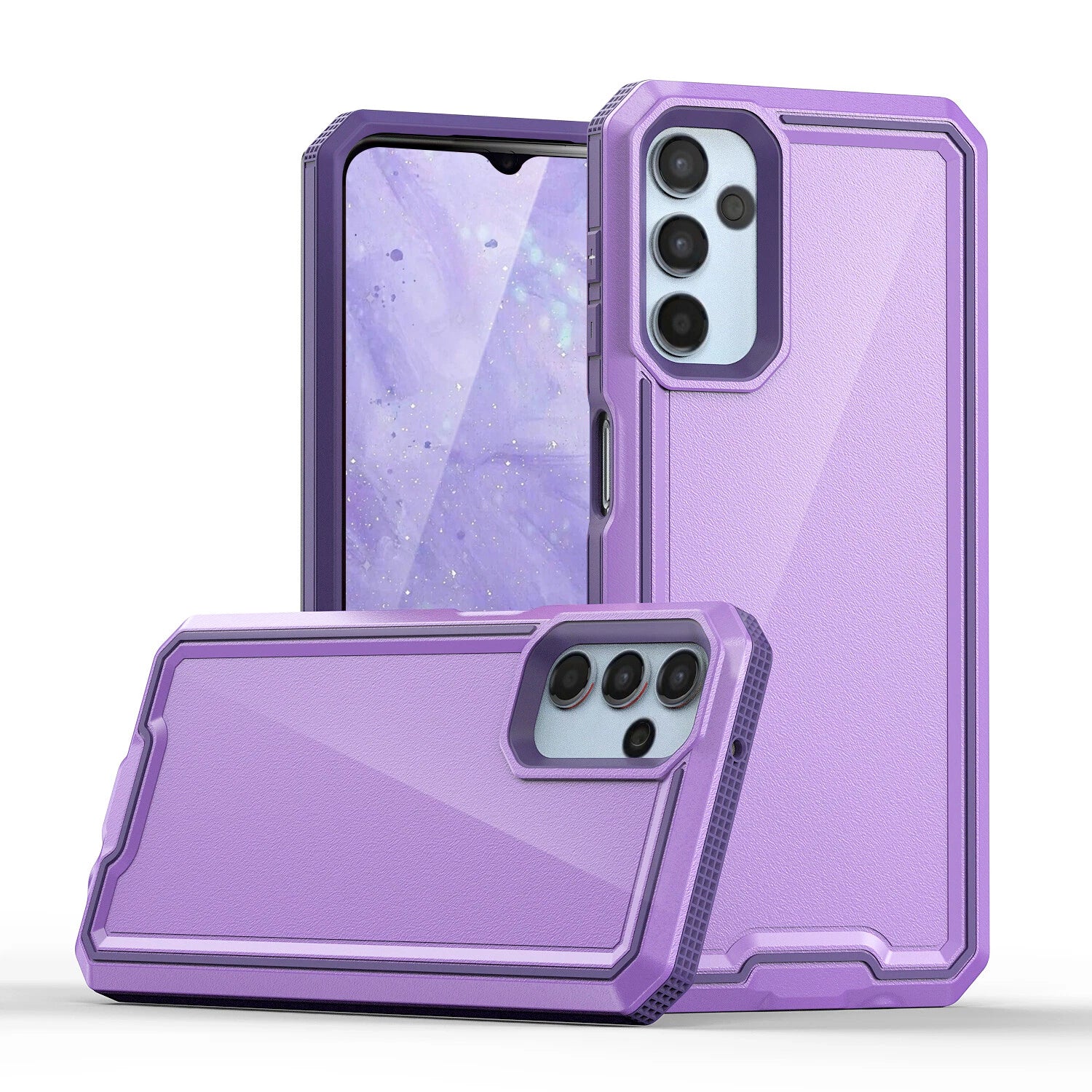 For Samsung Galaxy A16 A14 A15 A54 5G Phone Case PC+TPU Cover +Tempered Glass