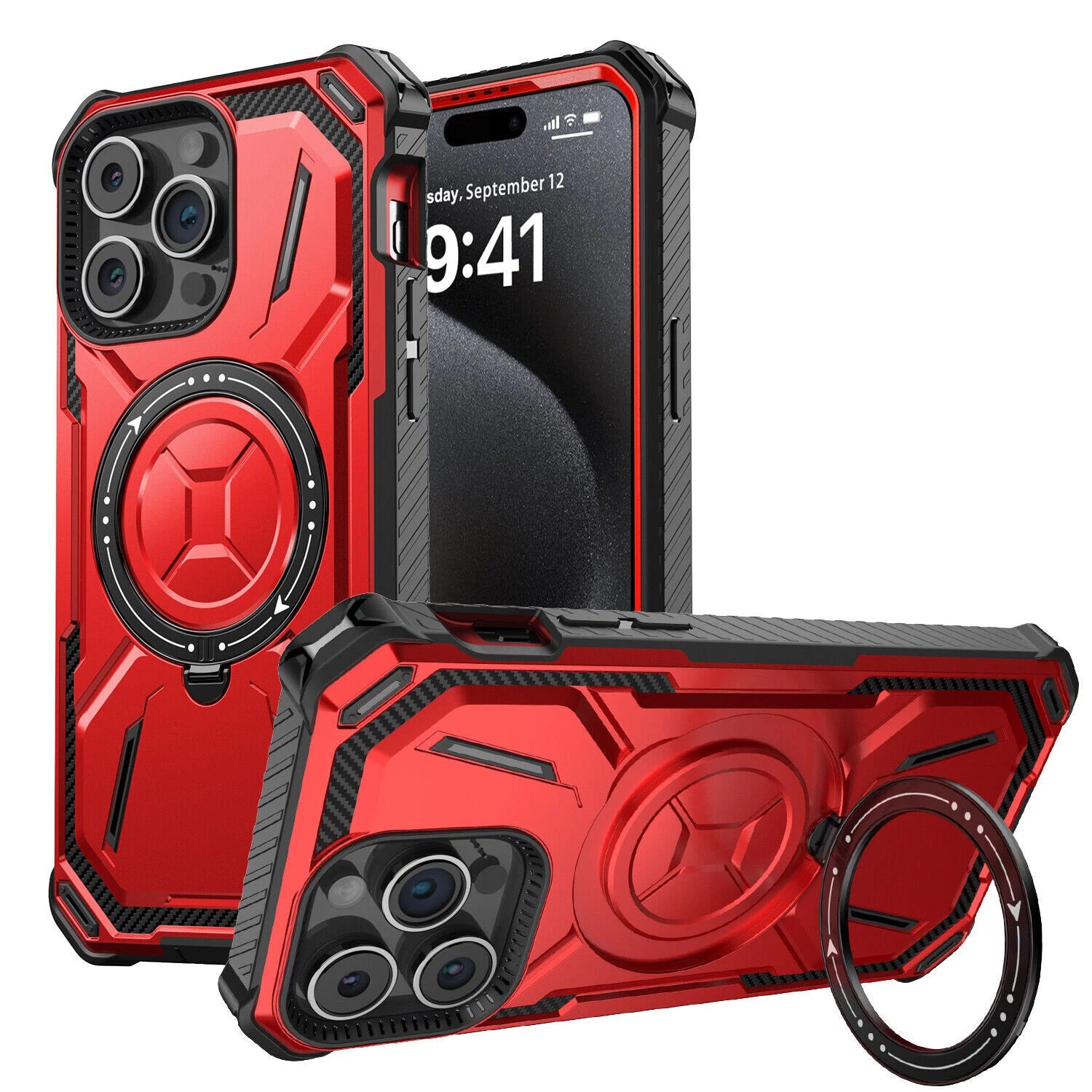 For iPhone 16 Pro Max 15 14 13 12 11 Heavy Duty Defender Case Belt Clip Holster