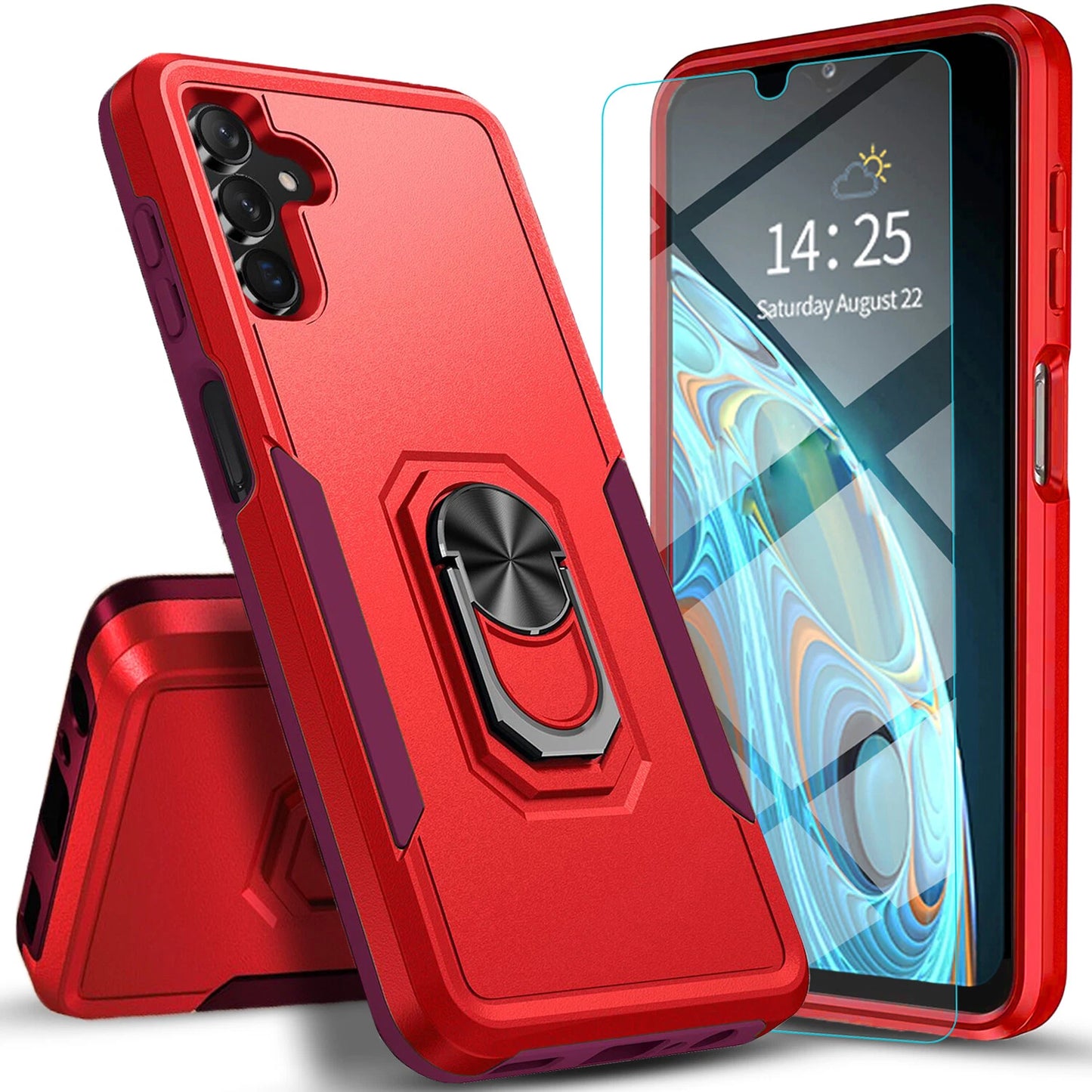 For Samsung Galaxy A16 A15 5G A14 A54 A03S A13 A32 A33 Case Phone Cover + Glass