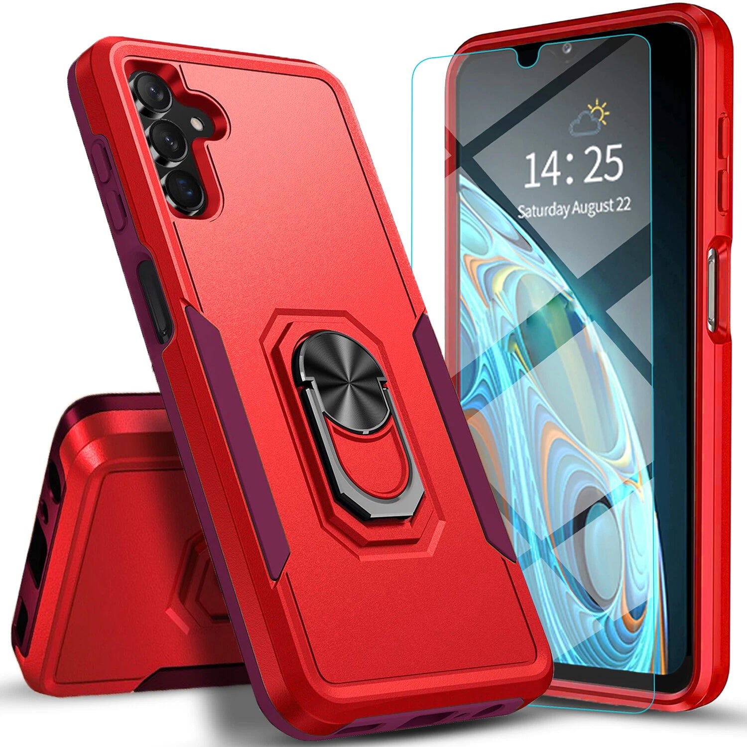 For Samsung Galaxy A16 A15 5G A14 A54 A03S A13 A32 A33 Case Phone Cover + Glass