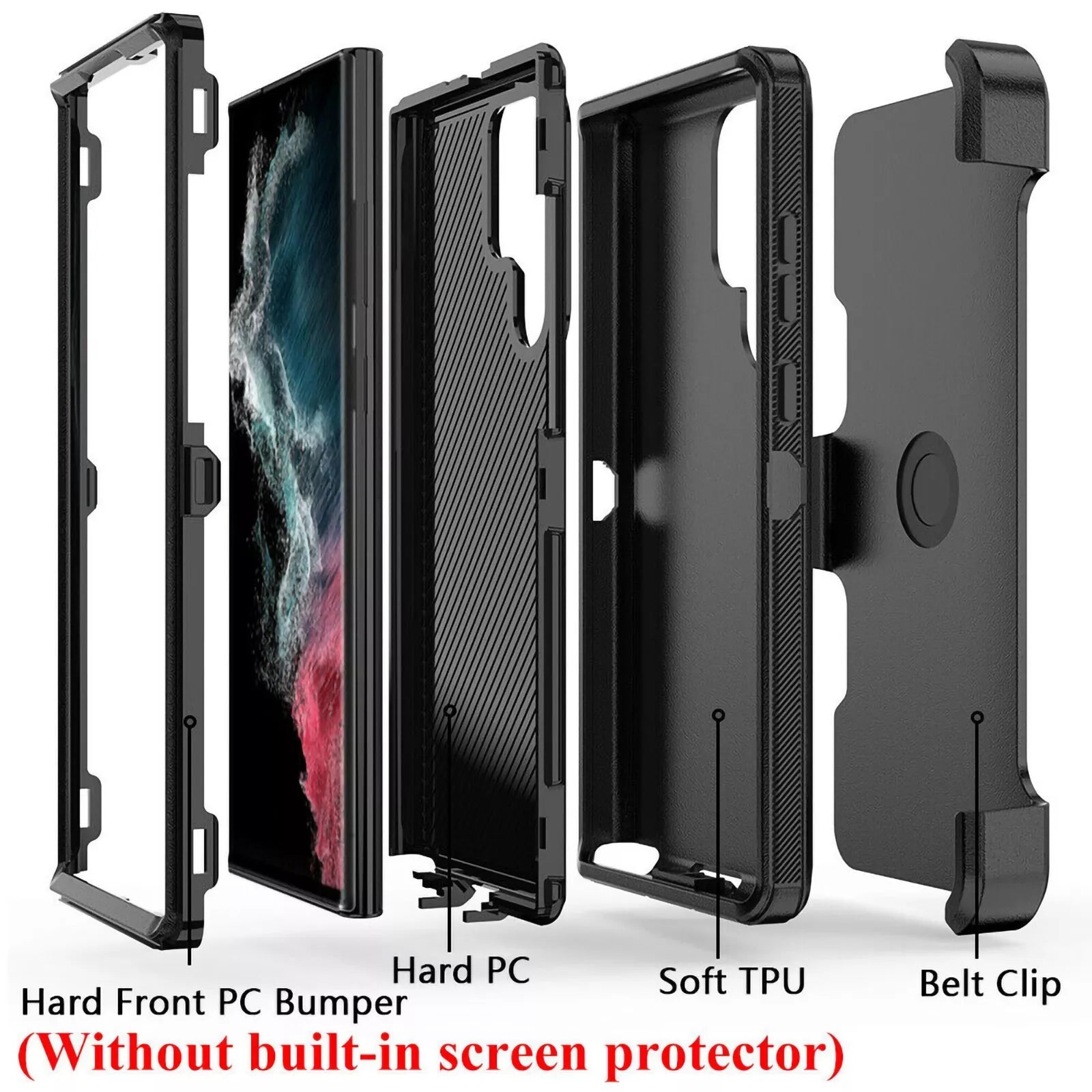 Heavy Duty Shockproof Case For Samsung Galaxy S25 S24 S23 S22+ Ultra + Belt Clip