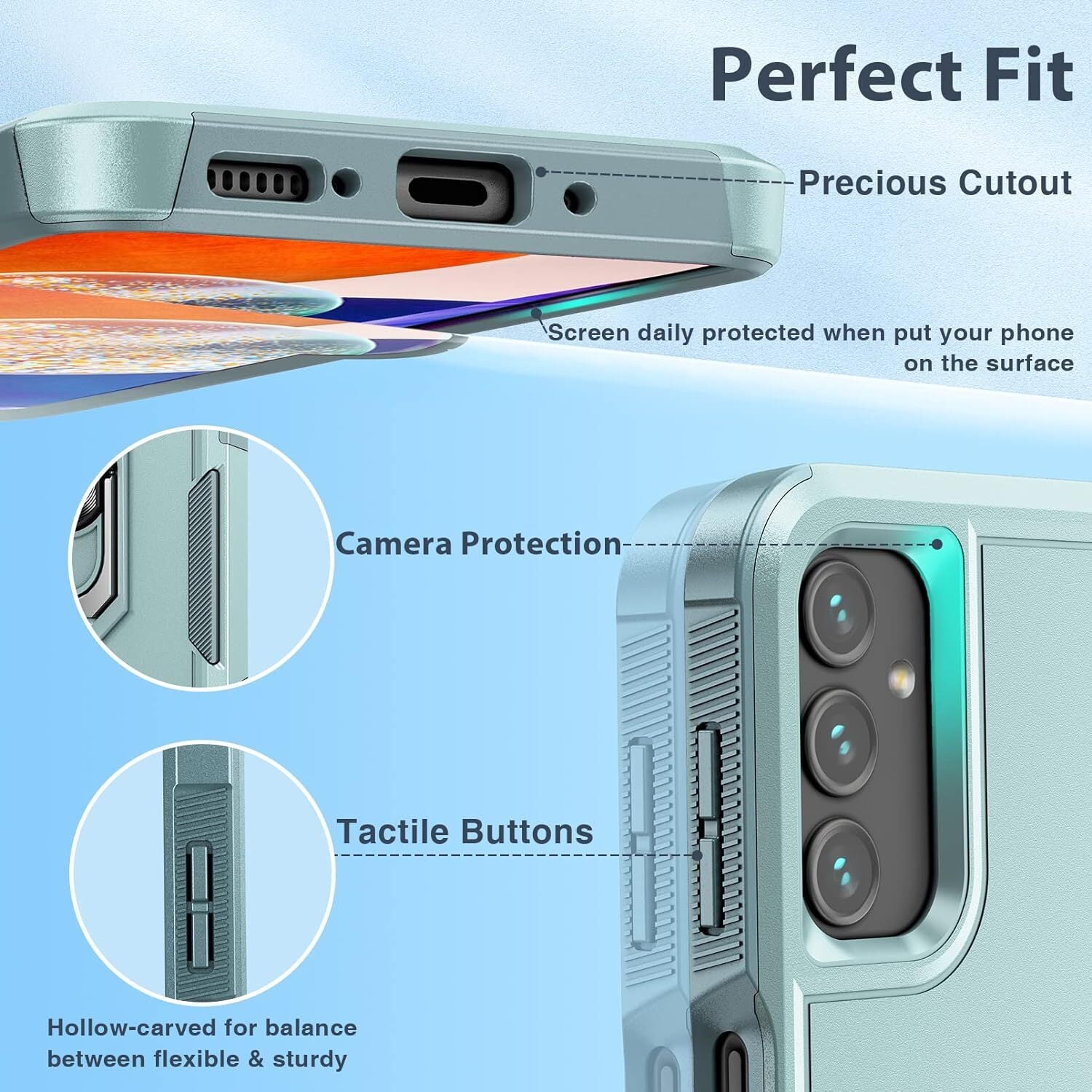 For Samsung Galaxy A16 5G A15 A14 A54 A35 A03S Case Phone Cover Shockproof+Glass