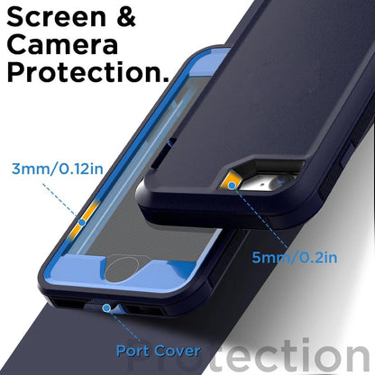 For iPhone SE Case /8/7 Plus/6S Phone Cover Shockproof Heavy Duty + Screen Glass