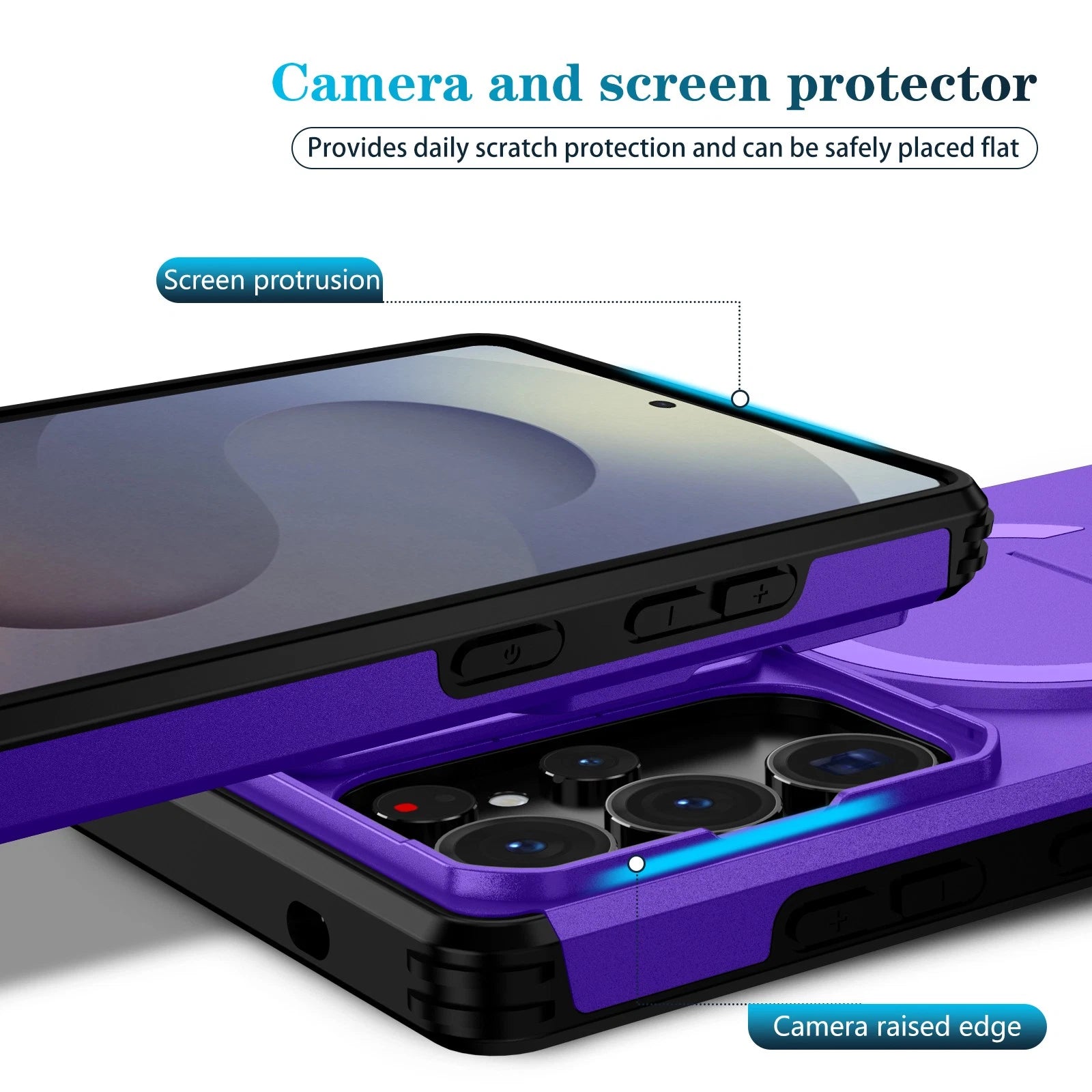 For Samsung Galaxy S25FE S24 S25 Ultra Shockproof Mag Safe Stand Slide Lens Case